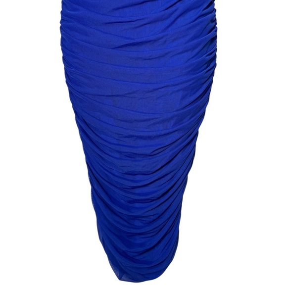Emprada Kat Royal Blue Mesh Off Shoulder Dress size small - Picture 12 of 17